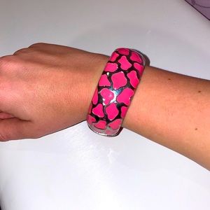 pink cheetah bangle bracelet